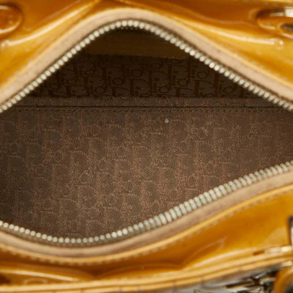 CHRISTIAN DIOR Yellow Leather Shoulder Bag - Picture 10 of 12